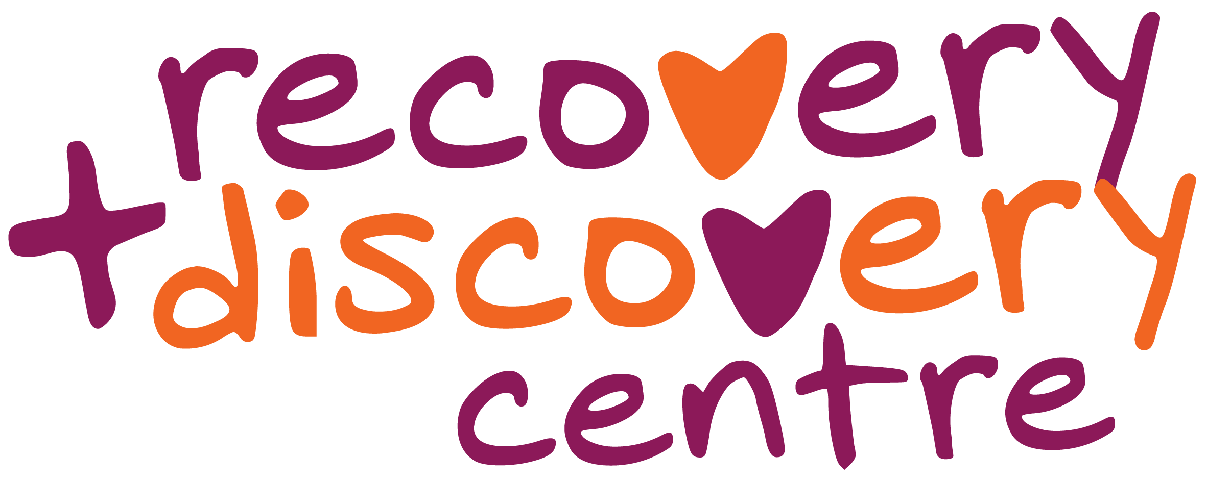 Colorful logo of the Discover Center featuring the words "Discover" in purple and "Center" in orange, with heart shapes integrated into the design.